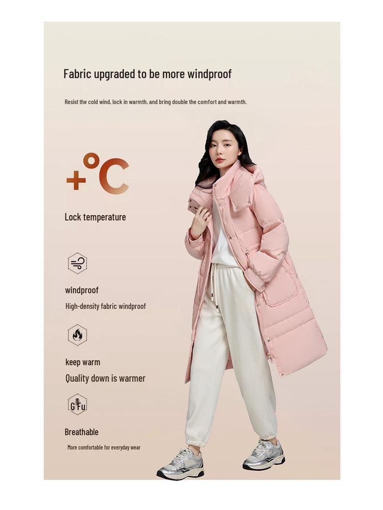 2025 Women's Mid-Length Six-Color Slimming Down Jacket: Thickened Warm Winter Outerwear with Big Pockets