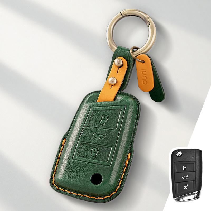 Genuine Leather Protector for Volkswagen VW Polo Golf 7 MK7 Tiguan Passat Key Case Cover Fob