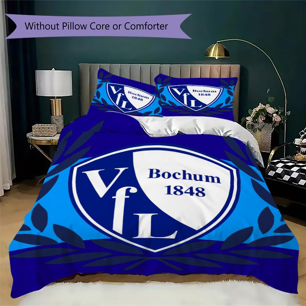 VfL Bochum 1848 Muster Bettwäsche Steppbettwäsche Bettbezug Kissenbezug Heimdekoration Geburtstagsgeschenk (1 Bettbezug + 2 Kissenbezüge (ohne Füllung))99