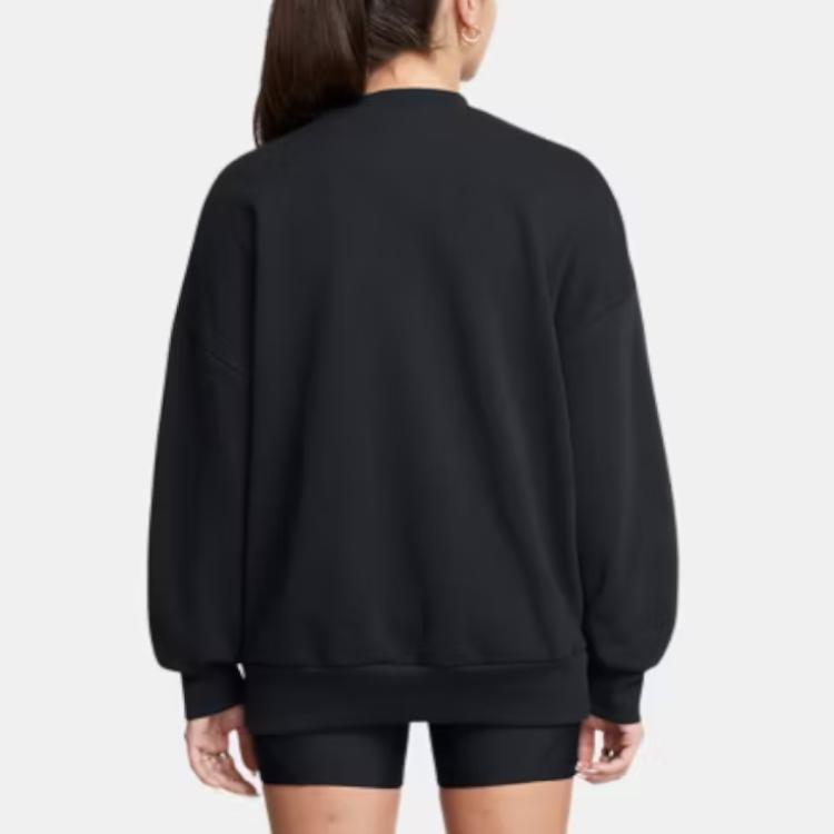 Under Armour American Style Pullover Casual Training Crewneck Long Sleeve Sweatshirt Women sweatshirt Black 1386493-001