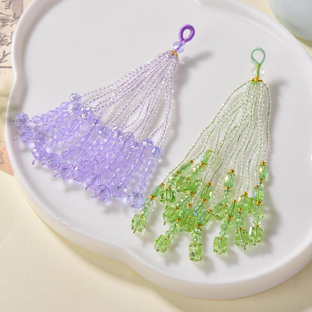 Original Spinel and Crystal Multi-Color Tassel Bag Charm Brooch in Chinese Style