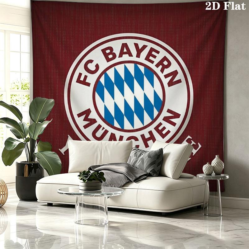 FC Bayern Munchen Custom Name Wall Tapestry Aesthetic Wall Hanging Printed Fabric Blanket Decorative Tapestries for Bedroom Living Room Home Decor