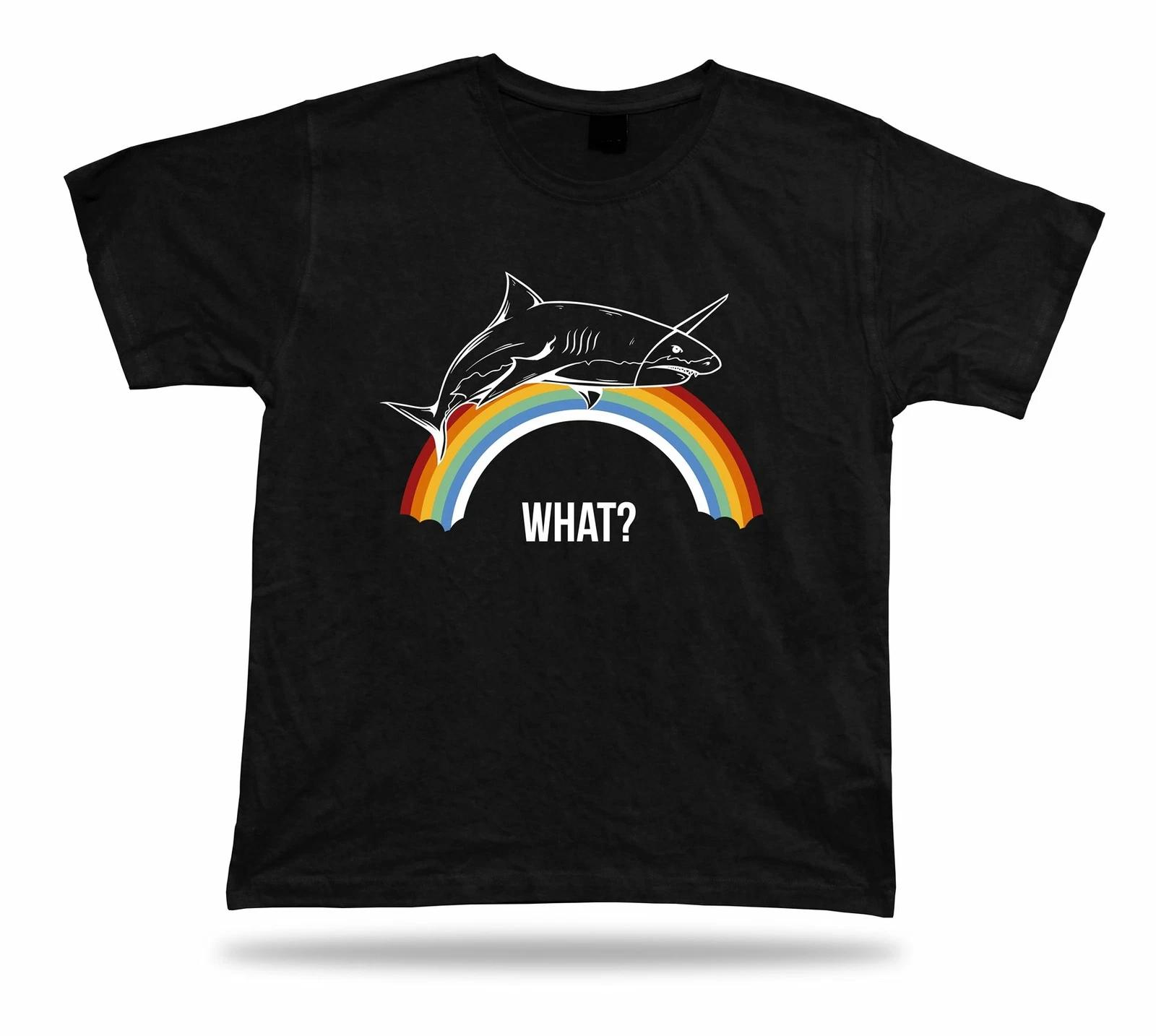 What? Colorful Rainbow Shark awesome stylish tshirt design gift present apparel 2XL