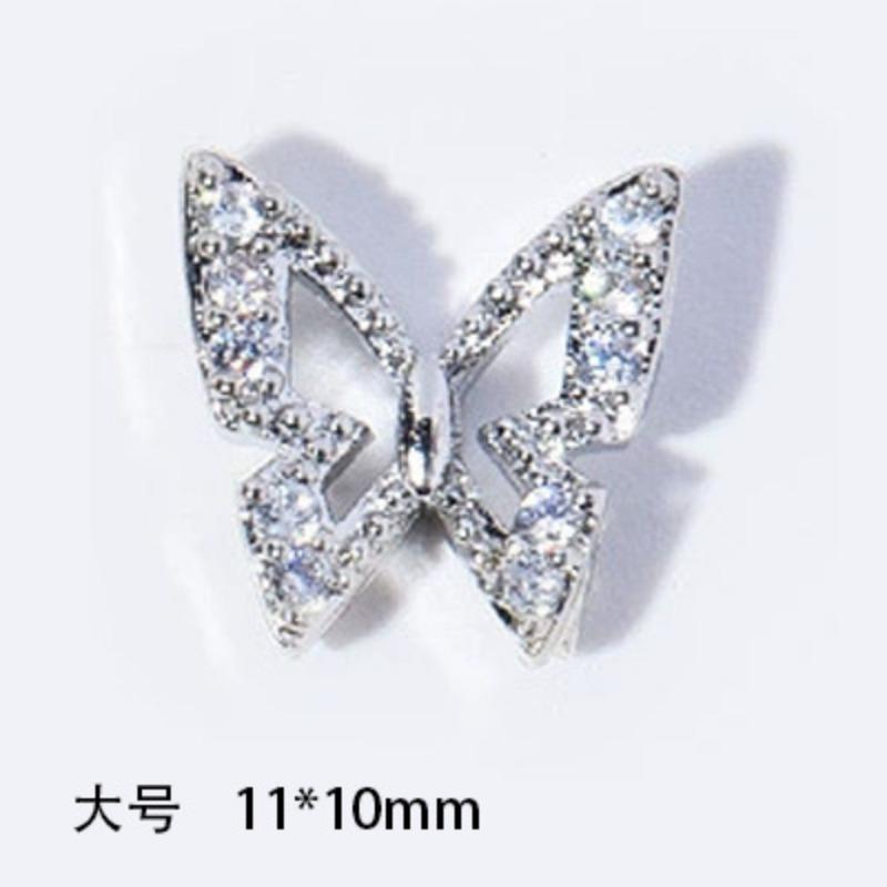 Butterfly Manicure Jewelry Japanese Zircon Nail Decoration Net Red Popular Fingertip Butterfly Metal New Decoration 1PS