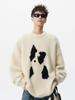 Unisex Sweter Retro z Kreskówkowym Szczeniakiem - Zimowy Dzianinowy Sweter dla Par