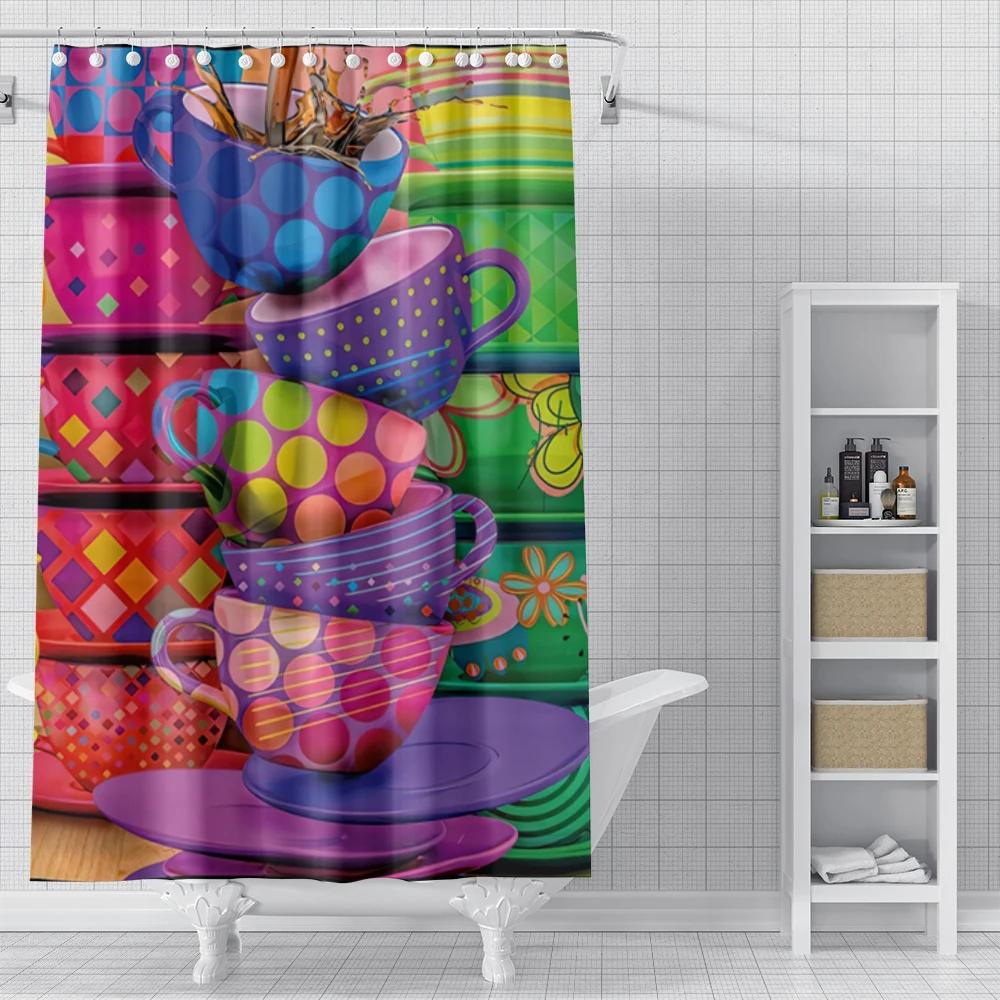 Cortinas de Ducha para el Hogar para Baño Paisaje Animales Tejido Impermeable Cortinas de Baño Cortina de Ducha Moderna 180X200 240X200