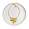 Pet Bowknot Adjustable Collar Cat Jewelry Pendant Princess Pearl Necklace Puppy Collar Decorative Dog Collar Accessories