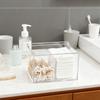 Clear Acrylic Cotton Swab Ball Holder Qtip Organizer with Lid 2-Grid Cotton Swab/Pad/Ball Holder Container Home Bathroom Vanity Countertop Decor