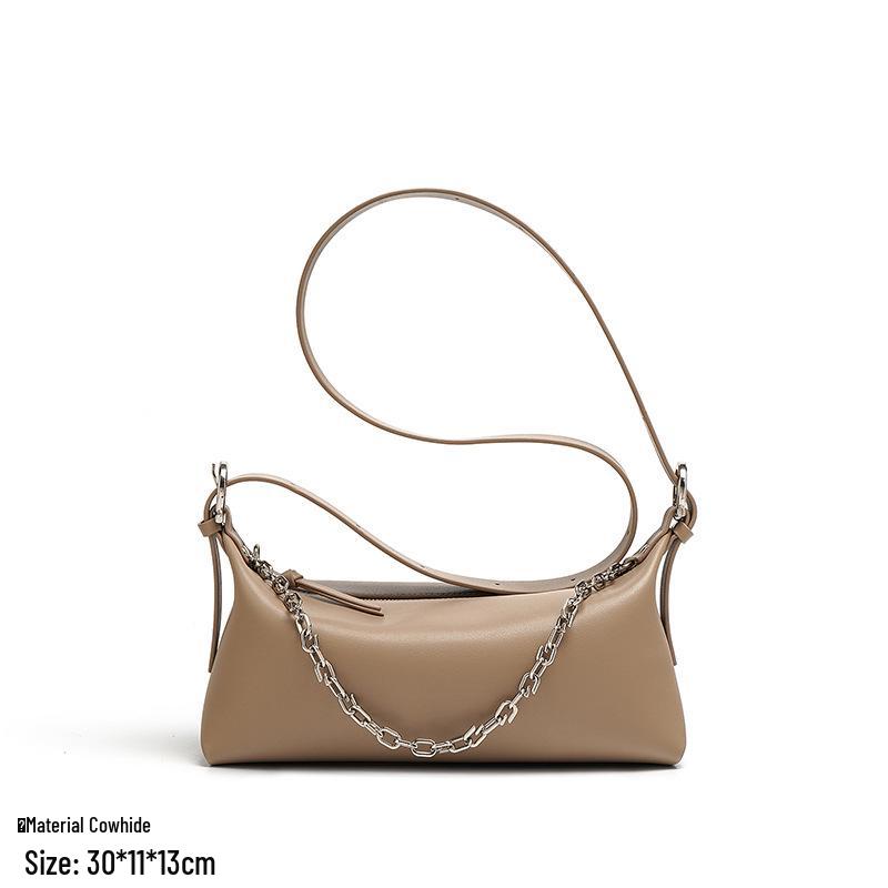 Spring 2024 Women's Genuine Leather Shoulder Crossbody Bag - Trendy Small Square Underarm Handbag