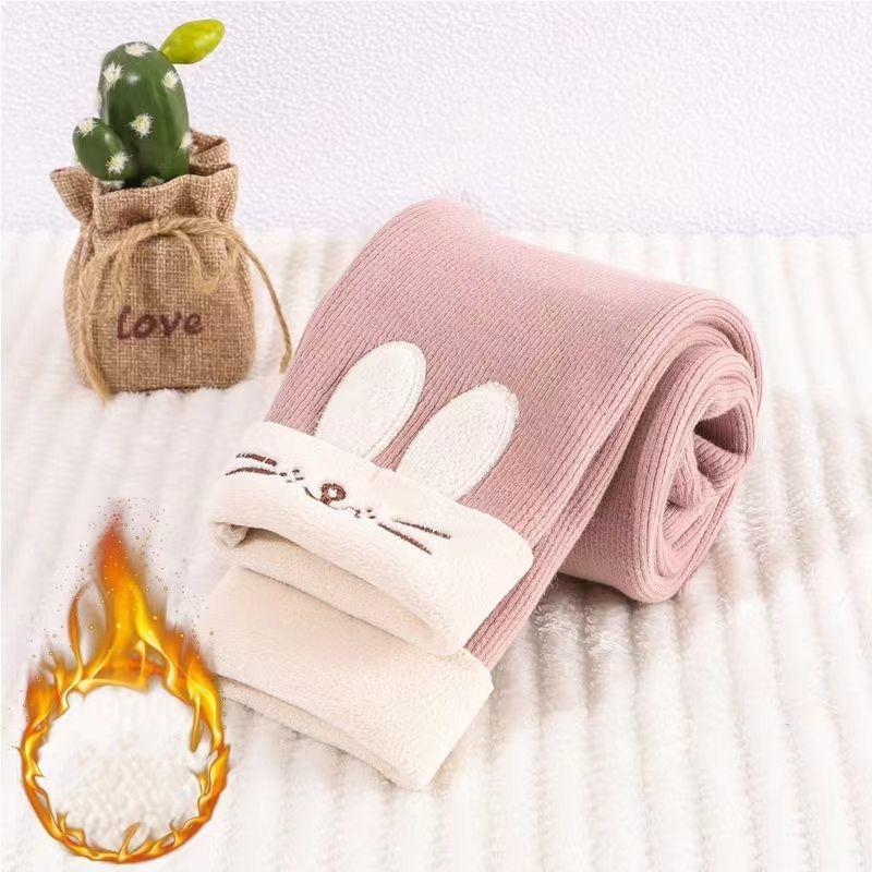 

Новые зимние детские леггинсы для девочек, милые мультяшные кошки, утолщенные брюки, детские брюки для сохранения тепла, верхняя одежда, детская одежда для девочек 100