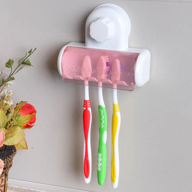 Suction Cup Punch-Free Dustproof Wall-Mounted Toothbrush Holder