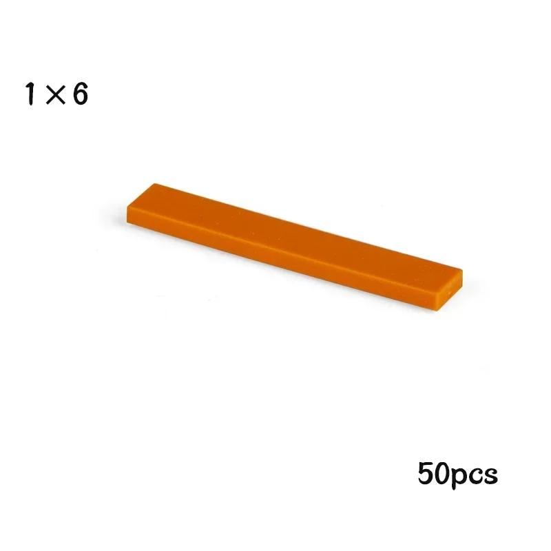 50pcs Bulk Building Blocks Smooth 1x6 Figure Bricks 11 Colors Educational Creative Toys for Children Size Compatible With 6636