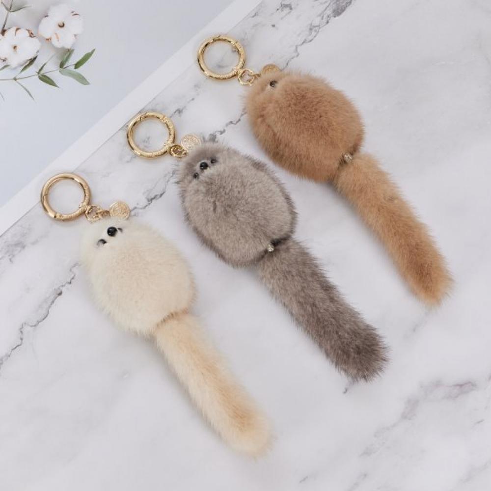 Lala Mink Tail Keyring Charm Maia Acc135