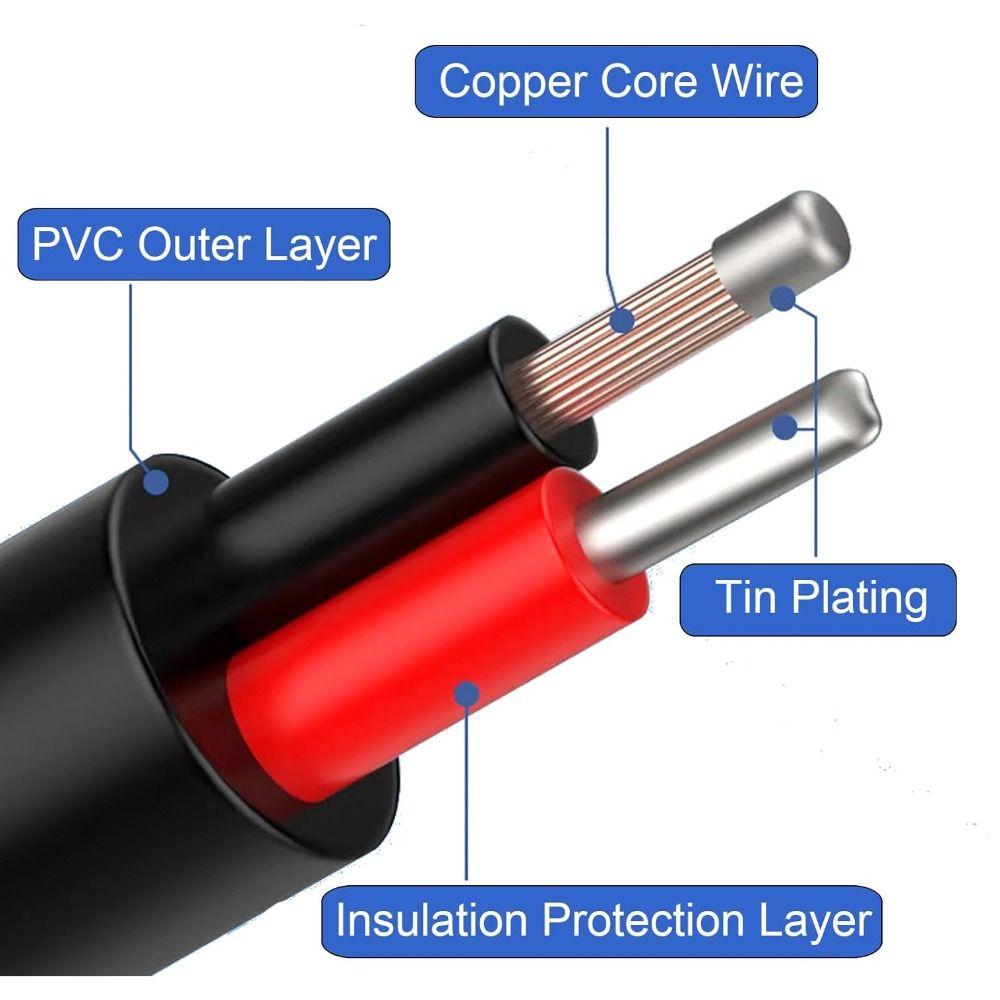 Copper Cord Power Supply Connector 18AWG Power Cable Male Female Connector Power Supply Connection