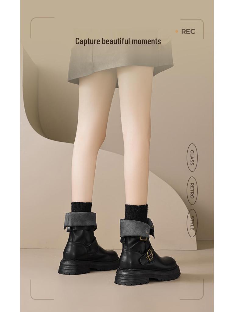 Augusden Women's Vintage Brown Mid-Calf Knight Boots (2025)