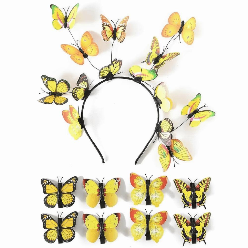 Flower Ring Butterfly Headband Korean Style Hair Hoop Super Fairy Bridal Headpiece Bride