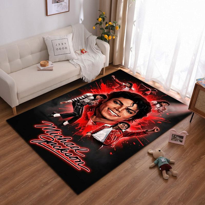 Michael Jackson Iconic Artwork Style Rug Non-slip rug suitable for living room and bedroom sofas.