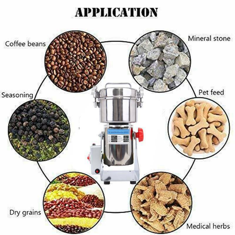 800g/2000g/2500g Electric Grain Grinder Mill, Stainless Steel Spice Herb Mill Dry Food Grinder for Coffee Nut Cereal Corn Seeds