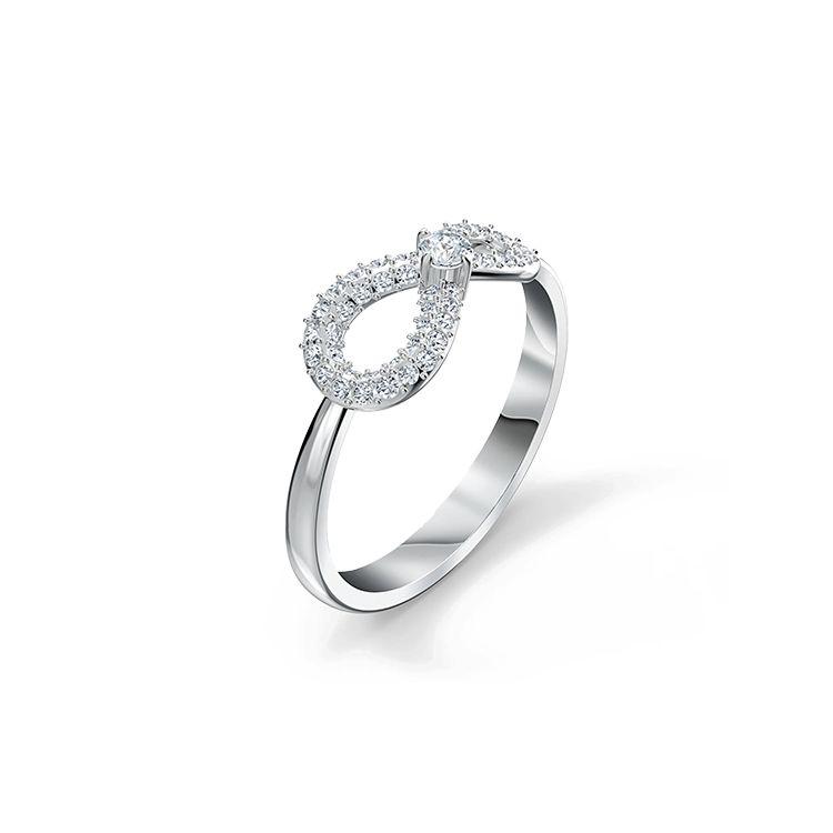 Swarovski Anillo de Amor Eterno Infinito Chapado en Rodio Anillo para Mujer Blanco 5535410