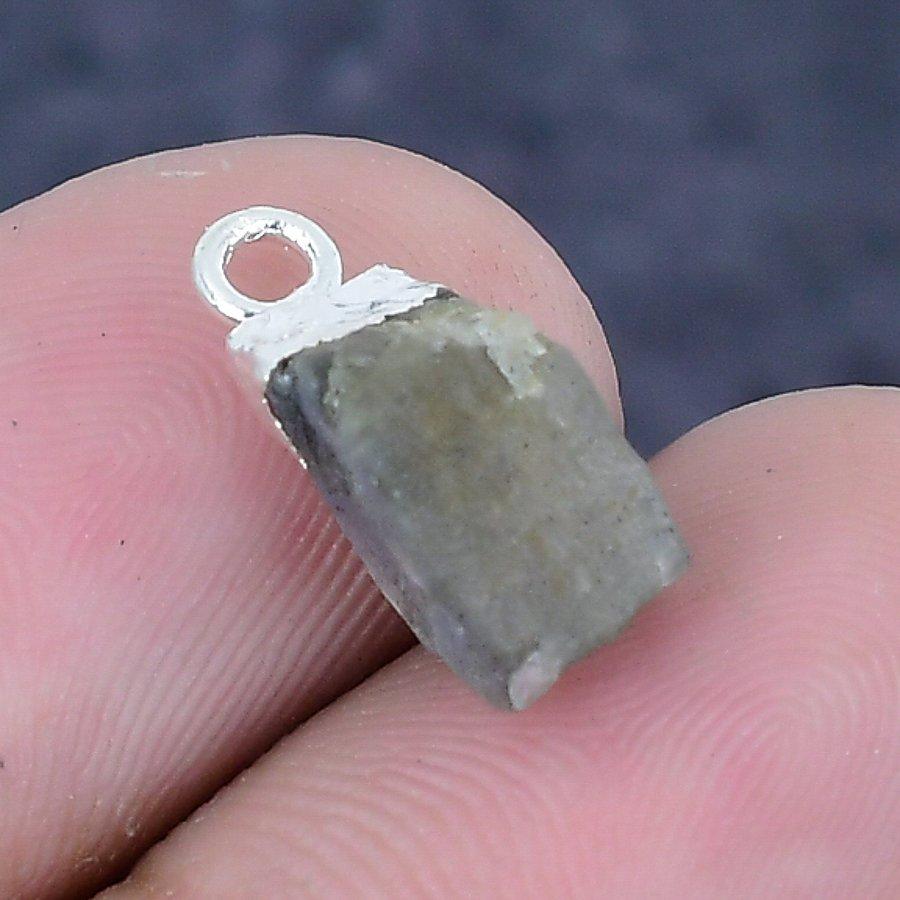 Botswana Agate Rough Gemstone 925 Sterling Silver Jewelry Pendant 0.59"