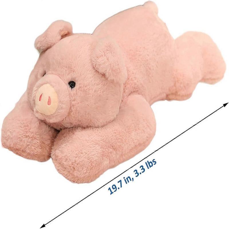 Weighted Stuffed Animals for Anxiety, 19.7in 3.3lbs Weighted Pig Stuffed Animal Toy Cute Pink Pig Plush Pillow for Adults Boys Girls