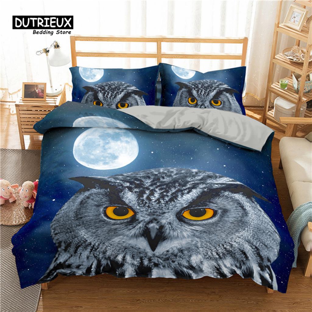 Durable Lightweight Animals Cartoon Owl Butterfly Elephant 3D Print Turtle For Child Adults Polyester King Comforter