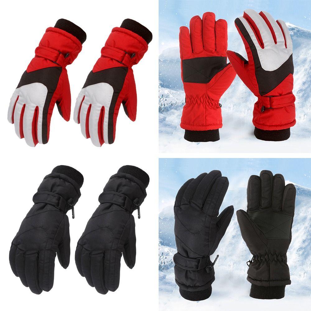 Non-slip Windproof Long-sleeved Mittens Children Ski Gloves Thick Warm Sports Riding Gloves