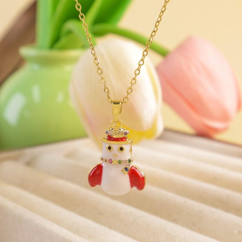 Christmas Necklace Women Titanium Steel Festive Design Trendy Accessory