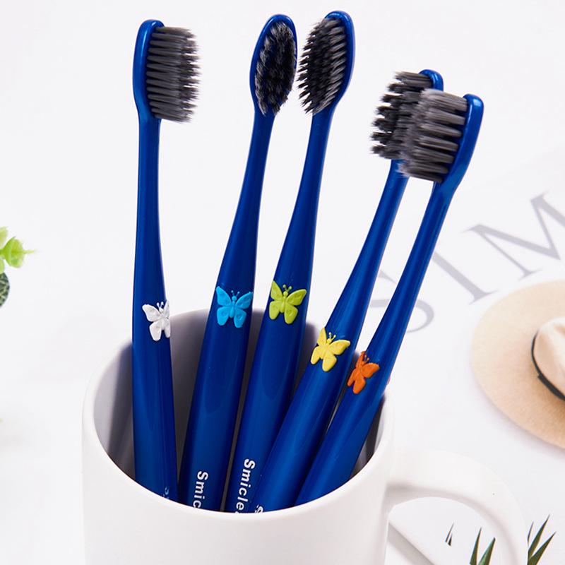 Bamboo Charcoal Soft-Bristle Toothbrush, Adult Family Pack