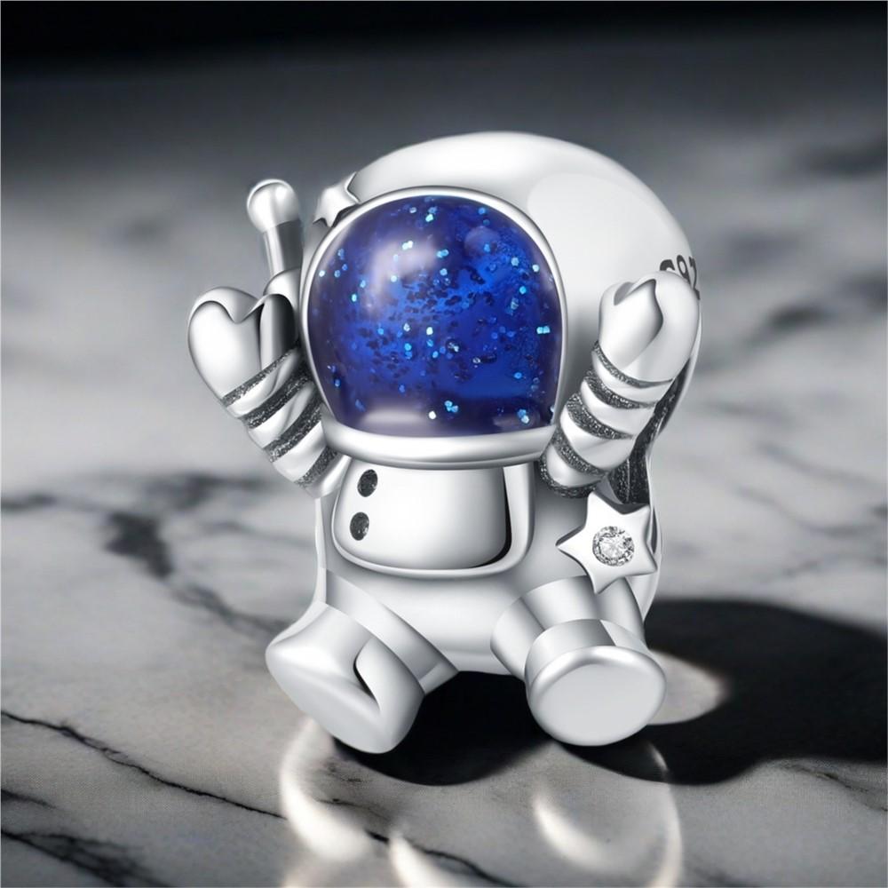 S925 Silver Astronaut Bead Bracelet Charms For Women Birthday Party Gifts Fine Jewelry DIY Accessories