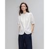 Demana French Retro Solid Round Neck Puff Sleeve Shirt