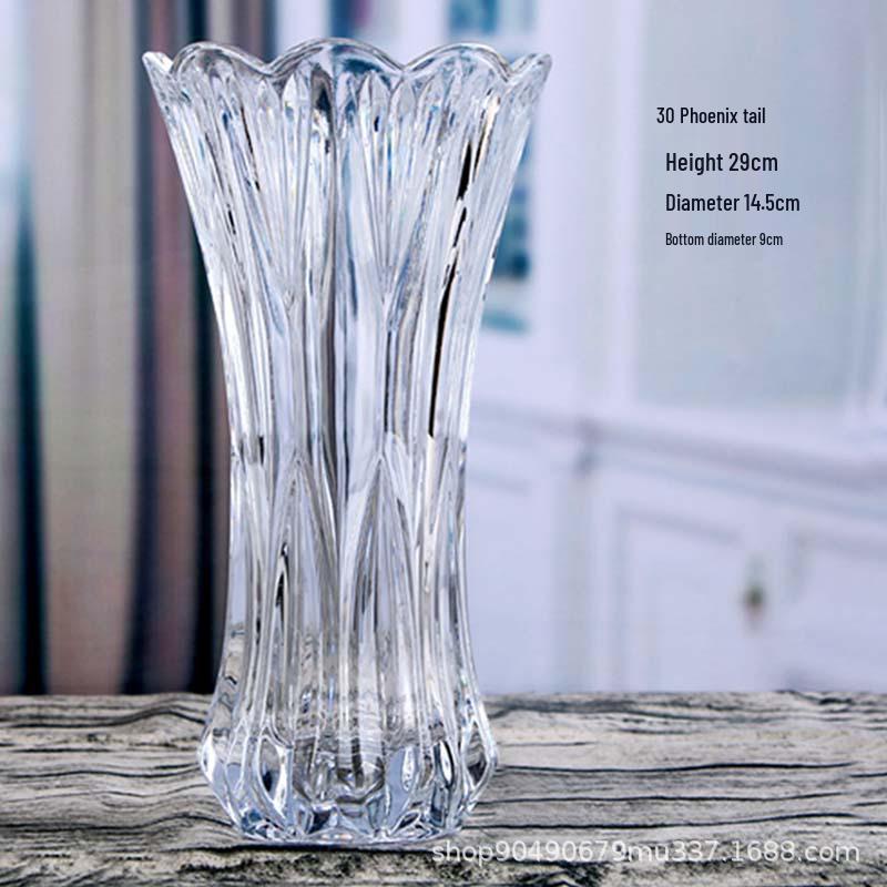 Thickened Transparent Glass Vase for Hydroponic Bamboo & Dry Flower Arrangement