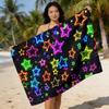 Neon Star Design Unisex Beach Towel, Soft Lightweight Absorbent Quick-Dry for Beach Camping Gift