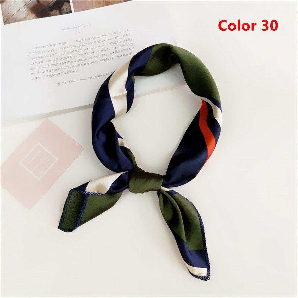 Gifts Women Small Vintage Square Scarf Silk Feel Satin Head Neck Hair Tie Band