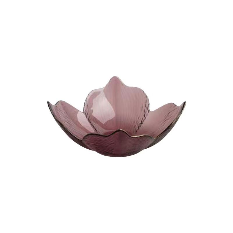 Nordic Golden Rim Petal Glass Salad & Fruit Bowl