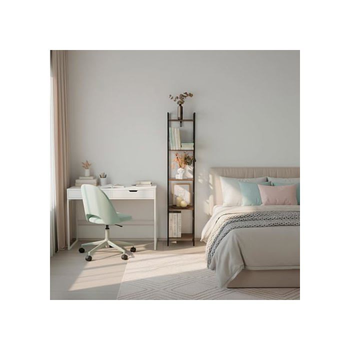 Steel and Wood Storage Shelf - AKTIVE - 5 Shelves - 30x24x144 Cm - Easy Assembly - Sturdy - Durable