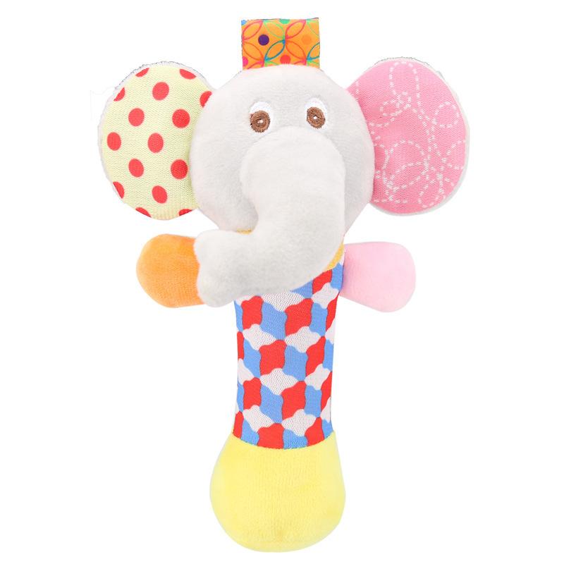 Newborn Baby Hand Crank Cartoon Animal Hand Crank With Rattle Bb Stick
