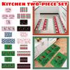 Christmas Kitchen Anti-slip Mat Carpet Flannel Doormat Two-piece Set