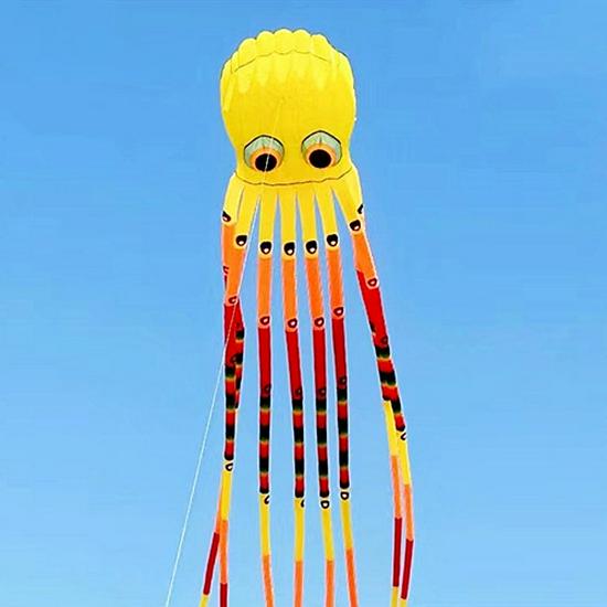 3D Rainbow Octopus Kite - 15m Long, Soft, Large Pendant Design