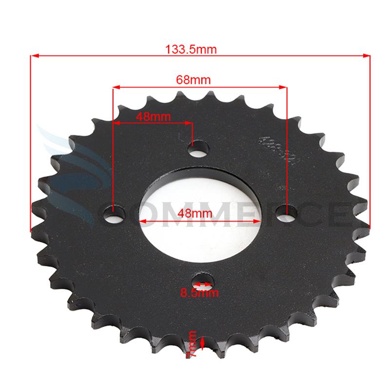 Motorcycle 428 chain 31T/32T Tooth 48MM-68MM Rear sprocket gear for 110cc 125cc 140cc Pit Dirt Bike ATV Go Kart  Buggy Quad