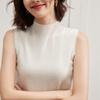 Women's Cashmere Sleeveless Vest - Autumn/Winter, Half-High Collar, Solid Color, Seamless Knit Pullover