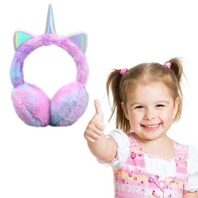 Hiver plus chaud enfants enfants coloré licorne doux en peluche moelleux oreillettes cache-oreilles belles oreilles de chat casquettes bandeau cravate-teinture chapeau de fourrure