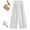 2026 Spring Women's High-Waisted Wide-Leg Pants - Titanium Gold Cotton, Slimming and Versatile 