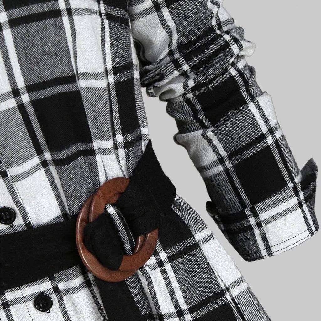 Abito midi da donna in pizzo a quadri con cintura, elegante e aderente, perfetto per feste e occasioni quotidiane.