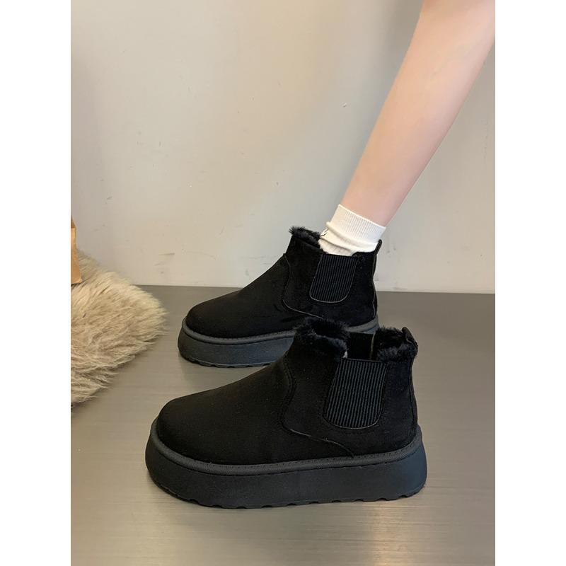 Thick-soled snow boots women's winter 2 new velvet thickened warm boots bread women's shoes big cotton shoes