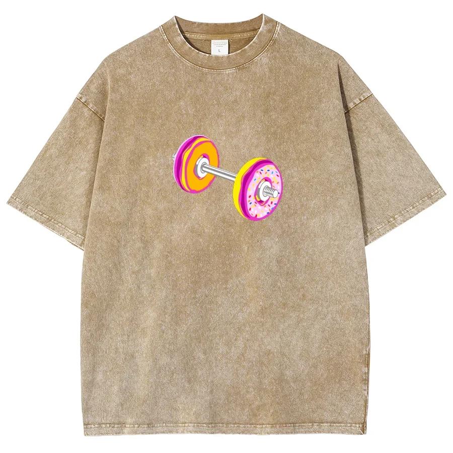 Simple Print Cotton Washed T-Shirt Vintage Snowflake Shirt Y2k Casual Short Sleeve Acid Wash T Shirts Top