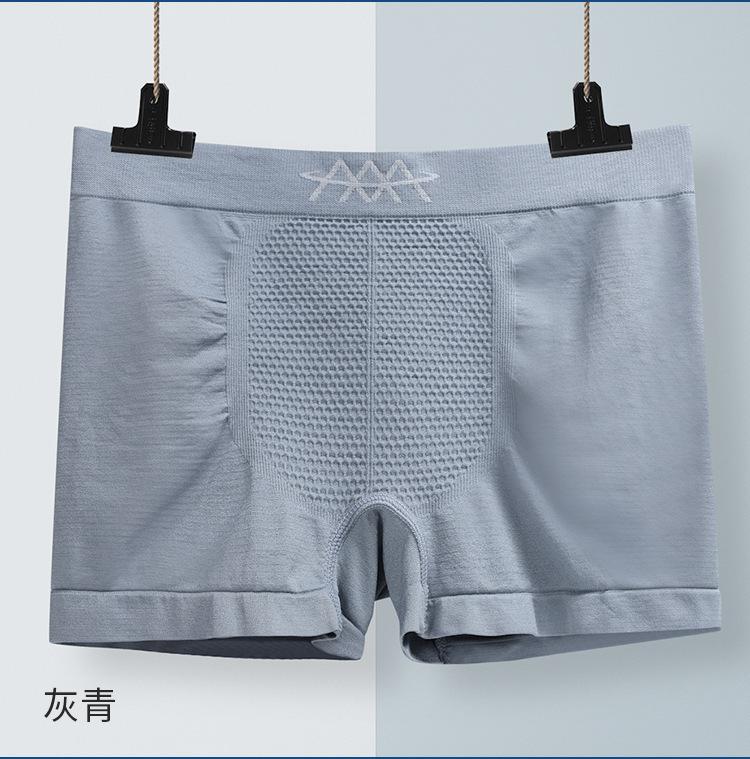 

Бесшовные мужские боксеры с магнитной средней талией, бесшовные, дышащие, из полиэстера, удобные, спортивные, большого размера, мужские боксеры One size средний синий