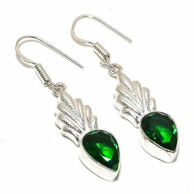 

Natural Peridot Gemstone Handmade 925 Sterling Silver Earring 1.77 v1V39