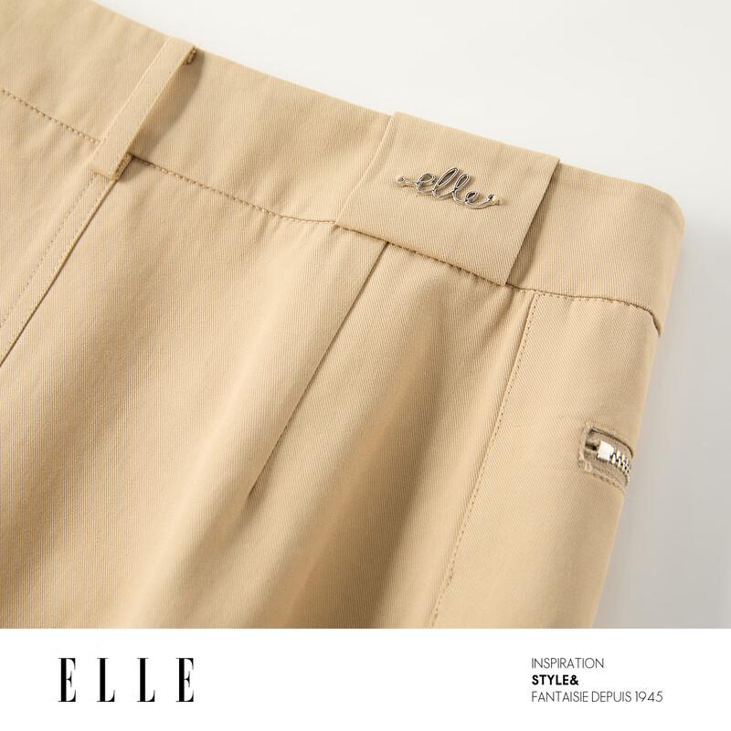 ELLE Women's Khaki A-Line Workwear Skirt