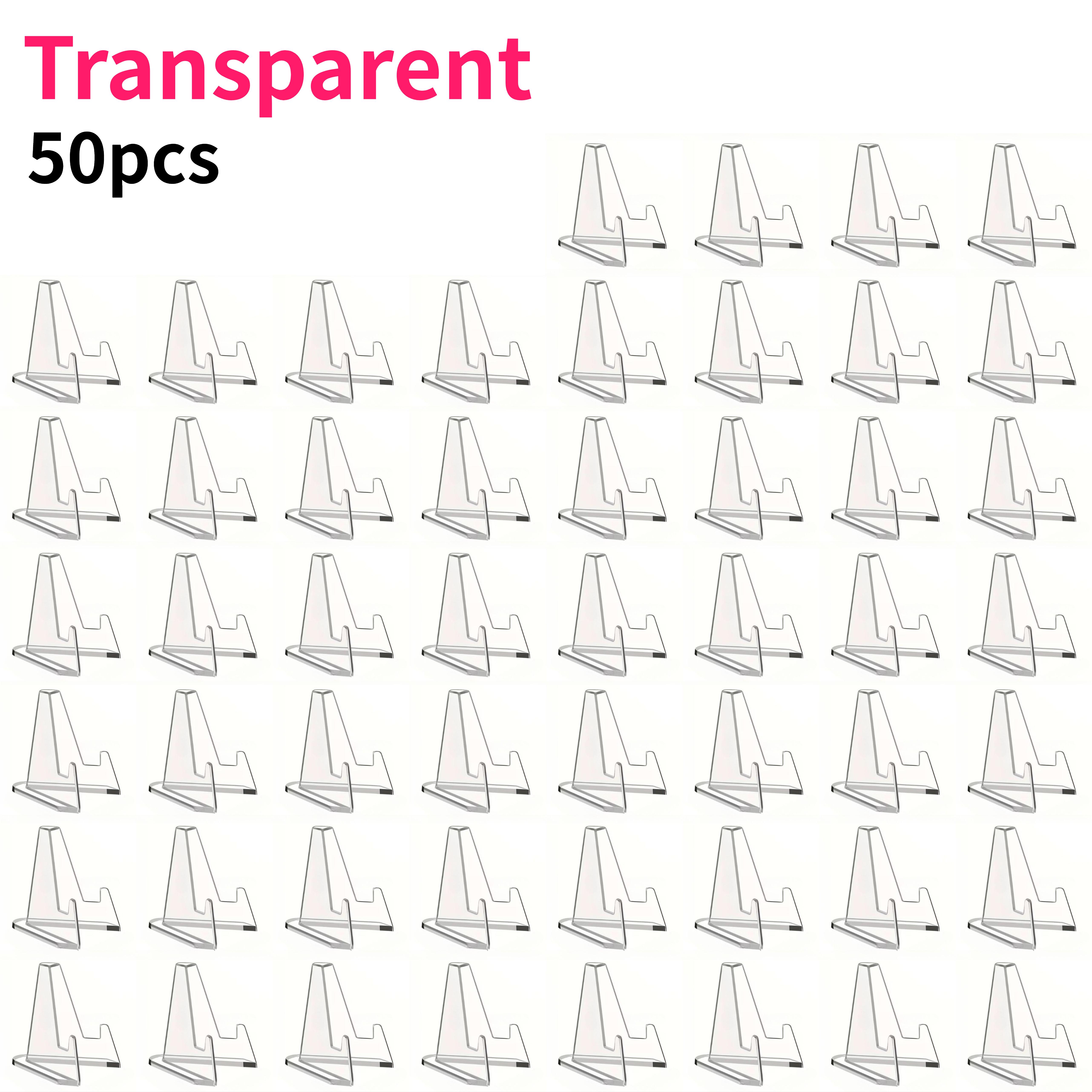 

50pcs Clear Acrylic Display Stands 5.5cm Versatile Angled Easel Holders for Coin Display Baseball & Trading Card Holders Decor